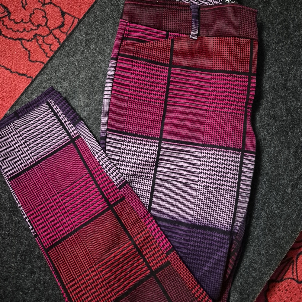 New York & Company Pink and Purple Straight Leg Pants